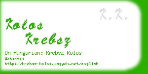 kolos krebsz business card
